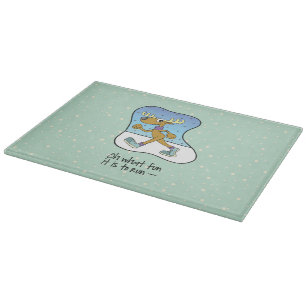 Running Exercise Reindeer Christmas Cutting Board
