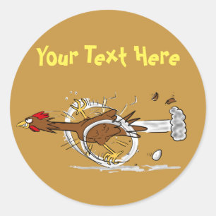 Running fast cool chicken cartoon sticker