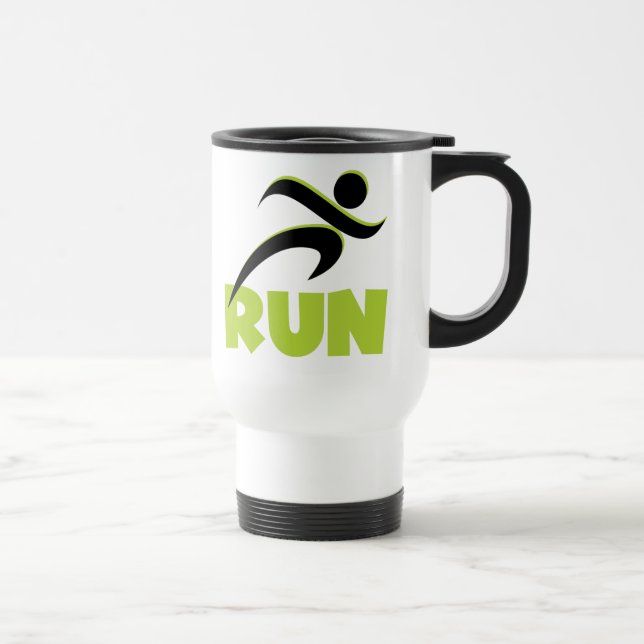 Running Fitness Run Green Travel Mug (Right)