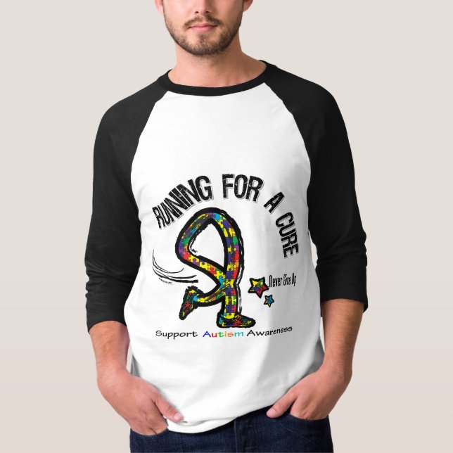 Running For A Cure Autism T-Shirt (Front)