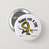 Running For A Cure Childhood Cancer Pinback Button (Front & Back)