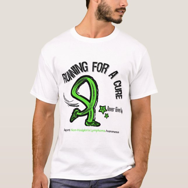 Running For A Cure Non-Hodgkin's Lymphoma T-Shirt (Front)