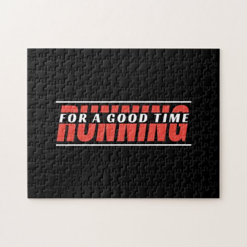Running for A Good Time _ Happy Runner Quote Jigsaw Puzzle