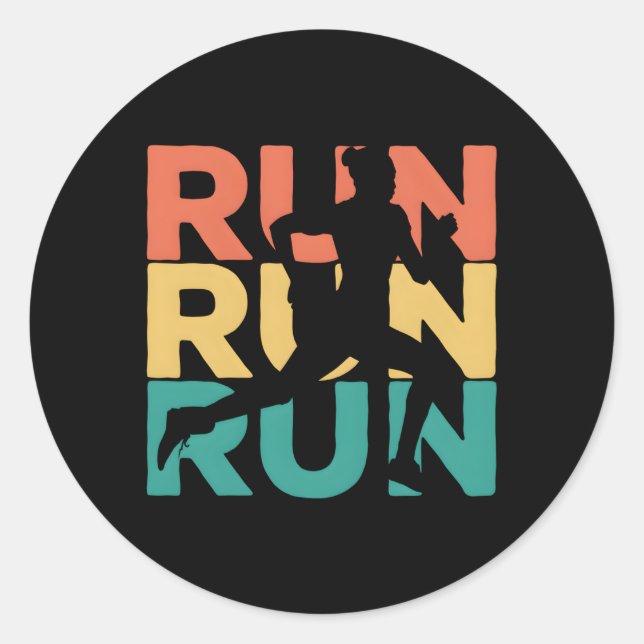 Running For Runners Classic Round Sticker (Front)