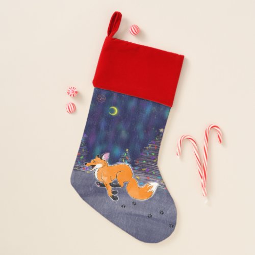 Running Fox Christmas Stocking