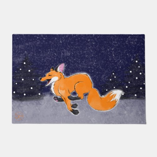 Running Fox Door Mat