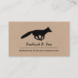 Running Fox Silhouette Wildlife Animal Business Card