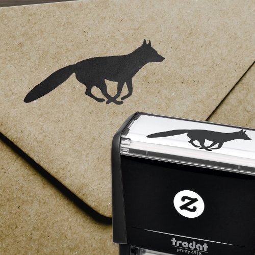 Running Fox Silhouette Wildlife Self_inking Stamp