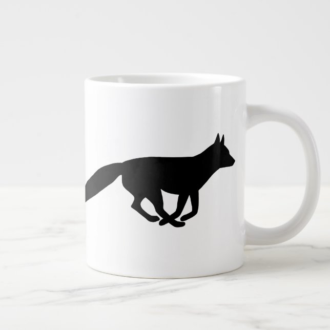 Running Fox Silhouettes Giant Coffee Mug (Right)