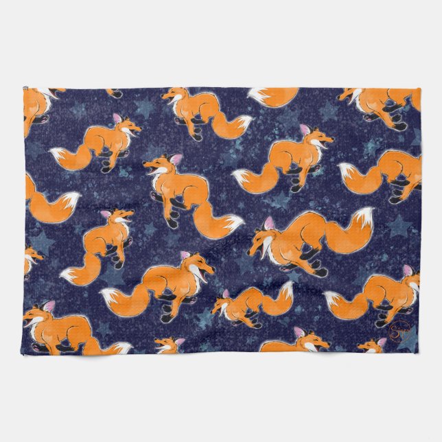 Running Fox Tea Towel (Horizontal)
