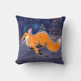 Running Fox Throw Pillow