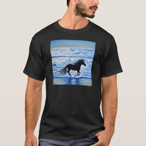 Running Free by the Sea 2 T_Shirt