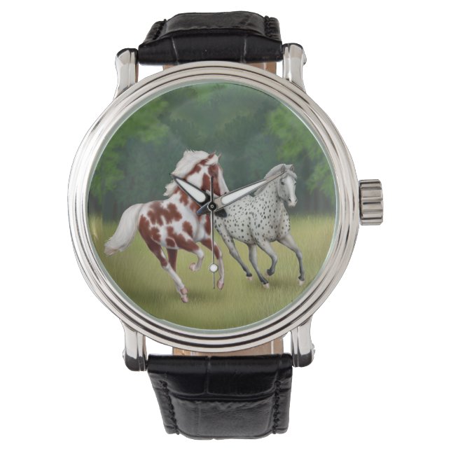 Running Free Western Horses Watch (Front)