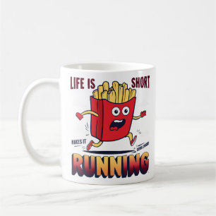 Running french fries coffee mug
