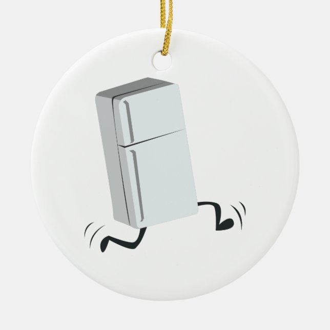 Running Fridge Ceramic Ornament (Front)