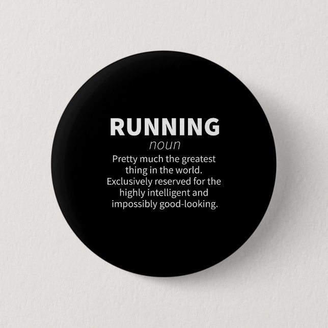 Running Funny Definition Funny 5k Marathon Runner  Button (Front)