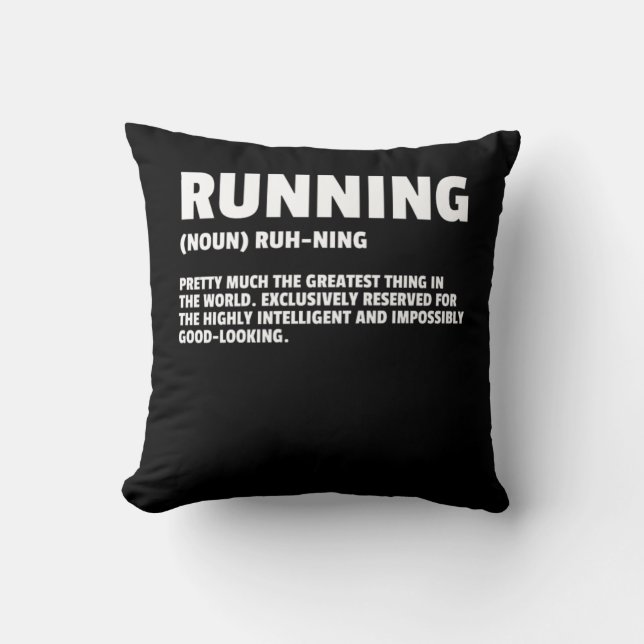 Running Funny Definition Funny 5k Marathon Runner  Throw Pillow (Front)