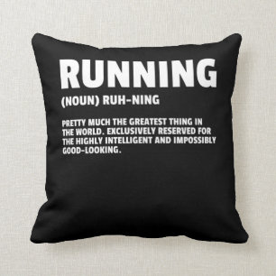 Running Funny Definition Funny 5k Marathon Runner Throw Pillow