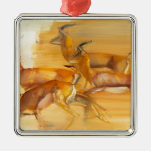 Running Gazelles 2010 Metal Ornament