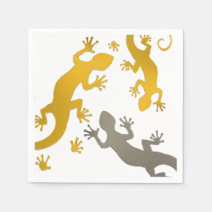 Running Gecko gold silver + your background & Idea Napkins