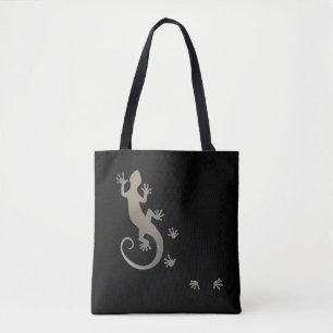 Running Gecko silver + your backgr. & ideas Tote Bag