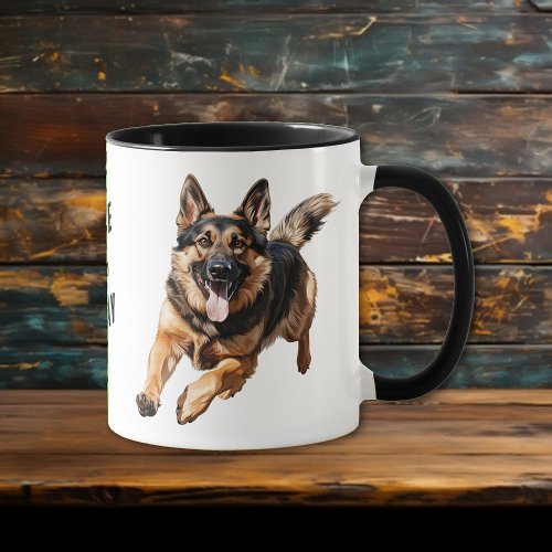 Running German Shepherd Dog Seize the Day Mug