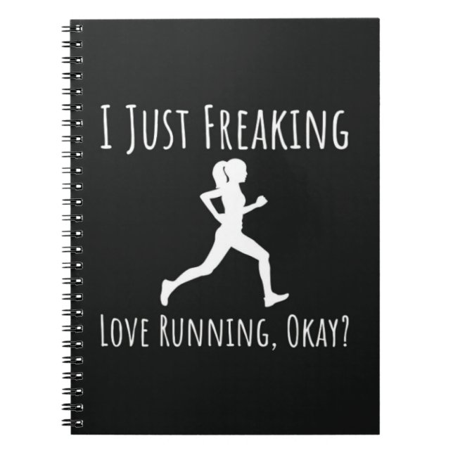 Running Gifts For Her Female Modern Girl Runner Notebook (Front)