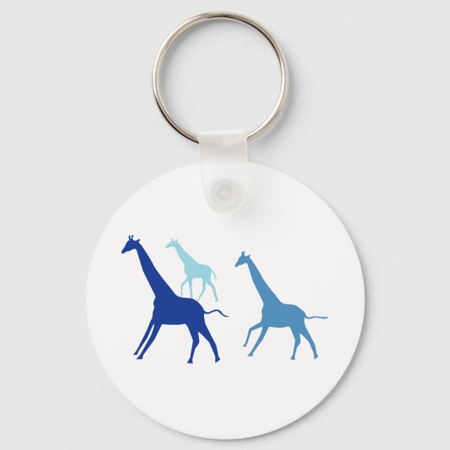 Running Giraffe (Blue) Keychain (Front)