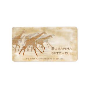 Running Giraffes Label
