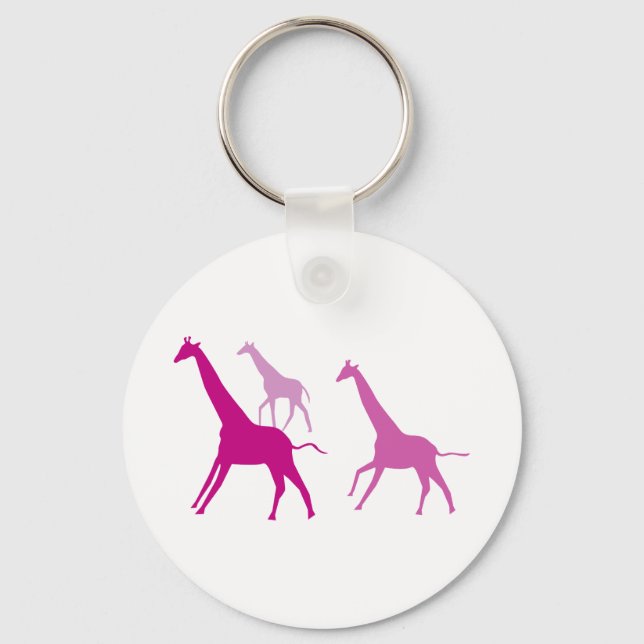 Running Giraffes (Purple) Keychain (Front)
