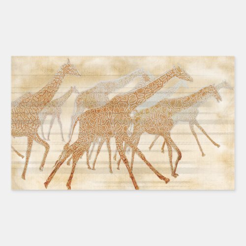 Running Giraffes Rectangular Sticker