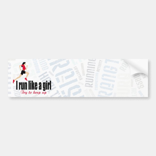 Running girl bumper sticker (Front)