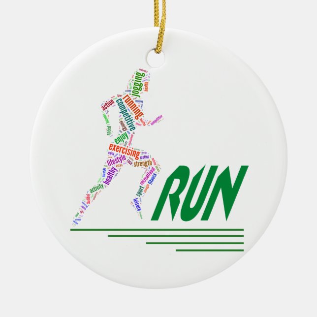 Running girl ceramic ornament (Front)