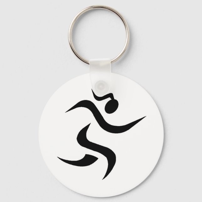 running Girl Keychain - White (Front)