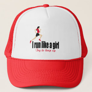 Running girl trucker hat