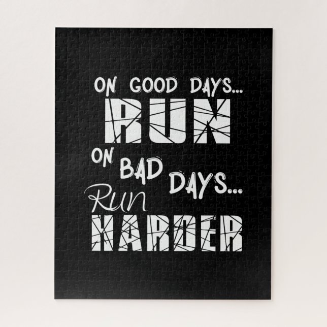 Running Good Days Run - Bad Days Run Harder Jigsaw Puzzle (Vertical)