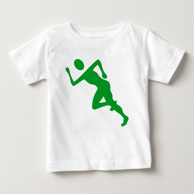 Running - Grass Green Baby T-Shirt (Front)