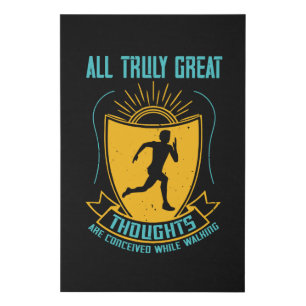 Running - Great thoughts are conceived Faux Canvas Print