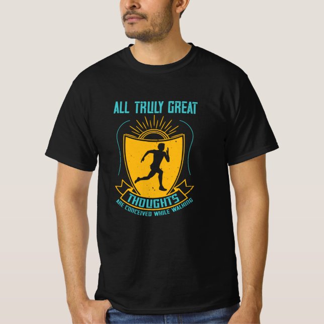 Running - Great thoughts are conceived T-Shirt (Front)