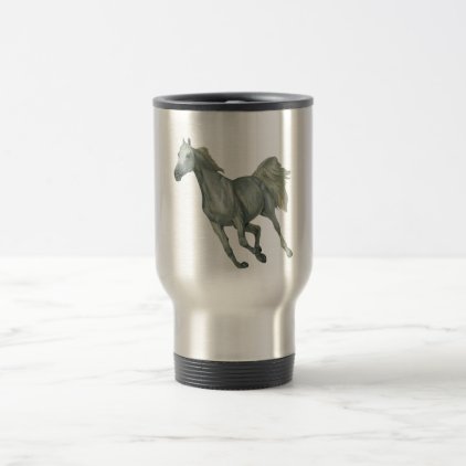 Running Grey Horse Travel Mug