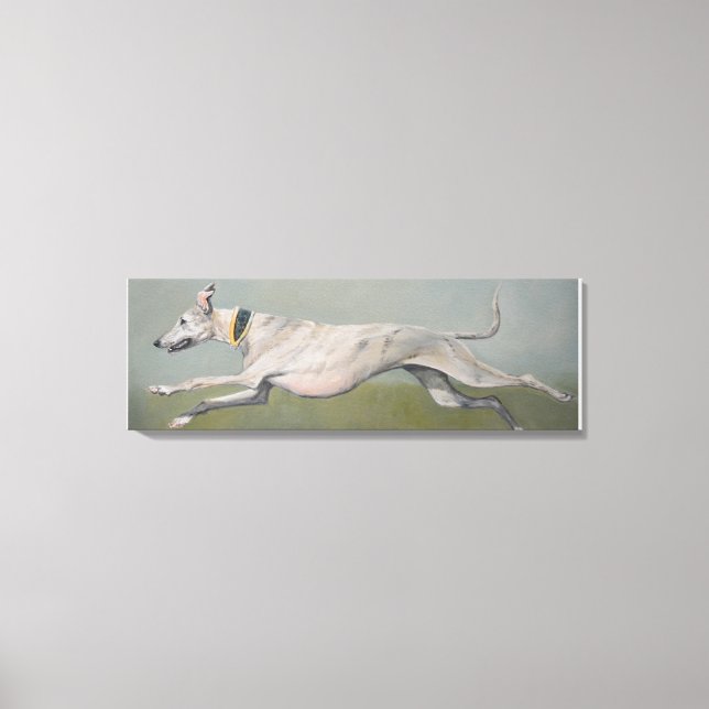 Running Greyhound Dog Art Canvas Print (Front)