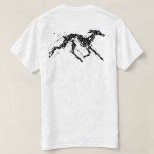 Running Greyhound Ink Sketch T-Shirt   Raw Dog Art