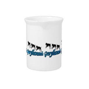 Running Greyhound Silhouettes Beverage Pitcher