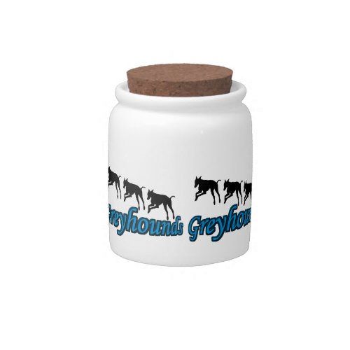 Running Greyhound Silhouettes Candy Jar