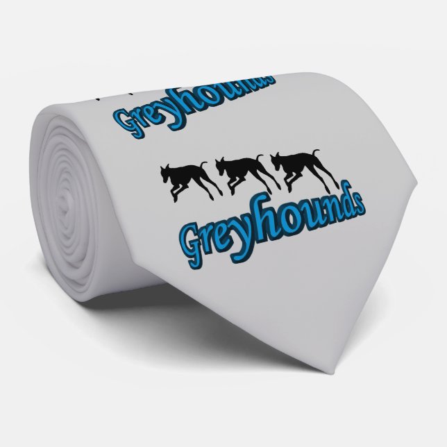 Running Greyhound Silhouettes Neck Tie (Rolled)