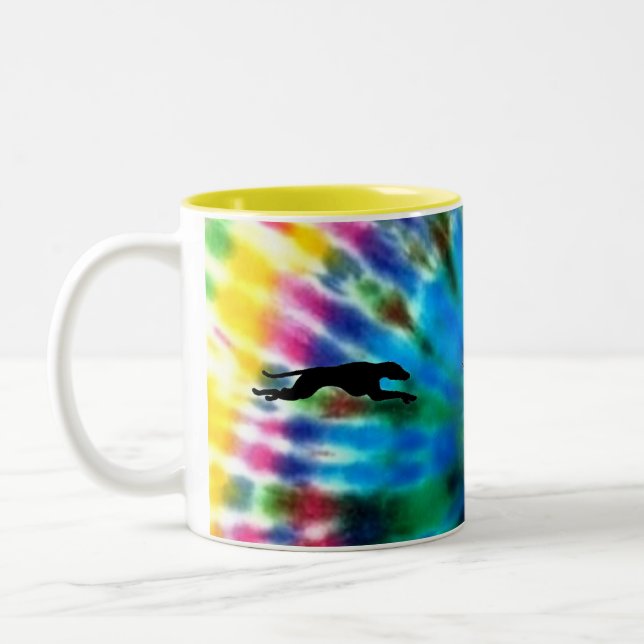 Running Greyhound Two-Tone Coffee Mug (Left)