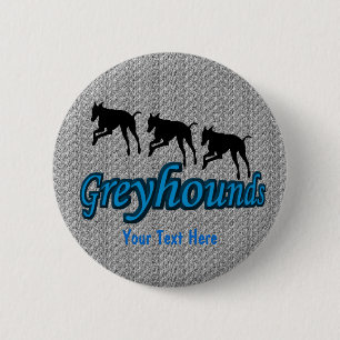 Running Greyhounds Dog Button