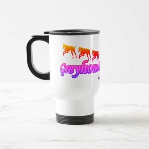 Running Greyhounds Rainbow Personalized   Travel Mug