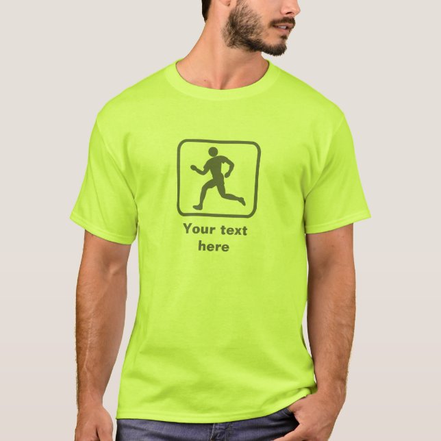 Running Guy -- Grey Logo -- Customizable T-Shirt (Front)