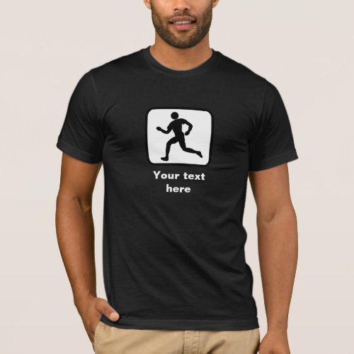 Running Guy Logo __ Customizable Dark T_Shirt